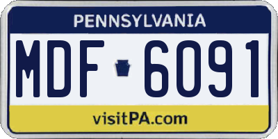 PA license plate MDF6091