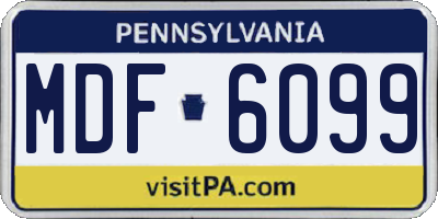 PA license plate MDF6099