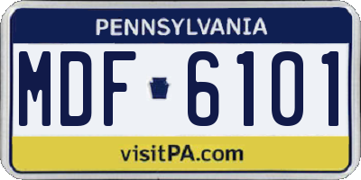 PA license plate MDF6101
