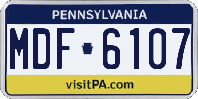 PA license plate MDF6107