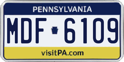 PA license plate MDF6109