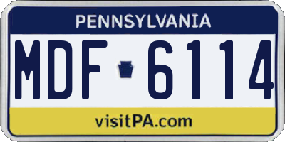 PA license plate MDF6114