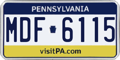 PA license plate MDF6115