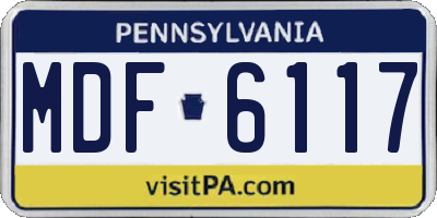PA license plate MDF6117