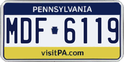 PA license plate MDF6119
