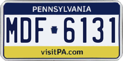 PA license plate MDF6131