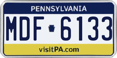 PA license plate MDF6133