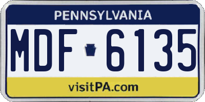 PA license plate MDF6135
