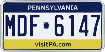 PA license plate MDF6147
