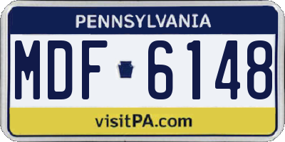 PA license plate MDF6148