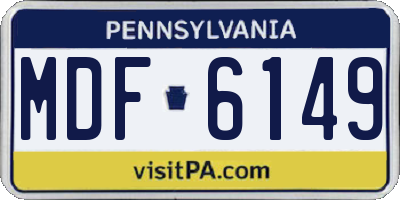 PA license plate MDF6149