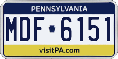 PA license plate MDF6151