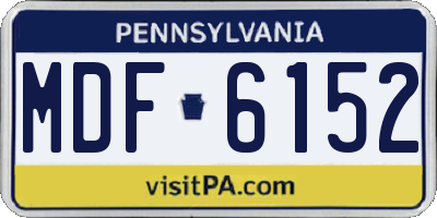 PA license plate MDF6152