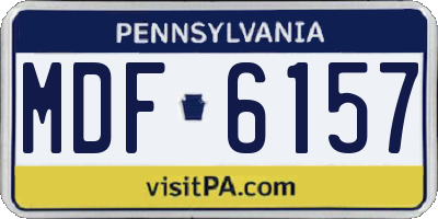 PA license plate MDF6157