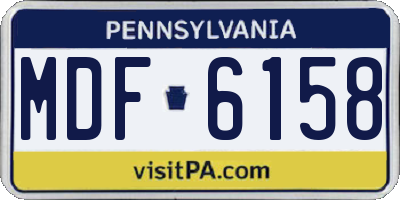 PA license plate MDF6158