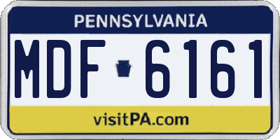 PA license plate MDF6161