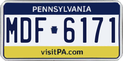 PA license plate MDF6171