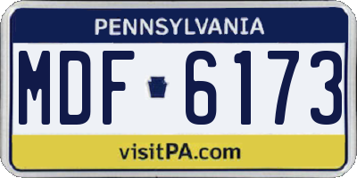 PA license plate MDF6173
