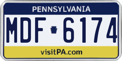 PA license plate MDF6174