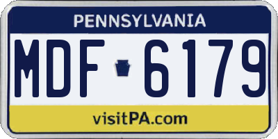 PA license plate MDF6179