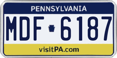 PA license plate MDF6187