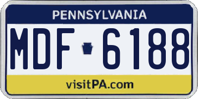 PA license plate MDF6188