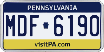 PA license plate MDF6190