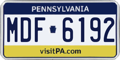 PA license plate MDF6192