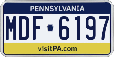 PA license plate MDF6197