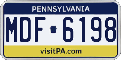 PA license plate MDF6198