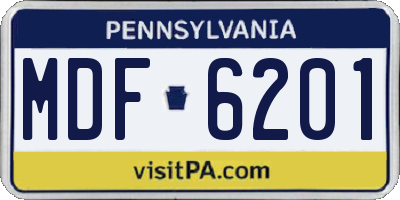 PA license plate MDF6201