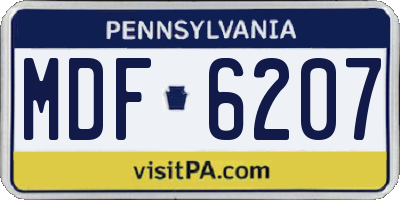 PA license plate MDF6207