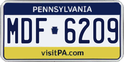 PA license plate MDF6209
