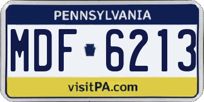 PA license plate MDF6213