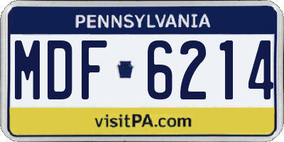 PA license plate MDF6214