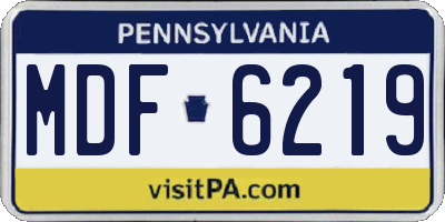 PA license plate MDF6219