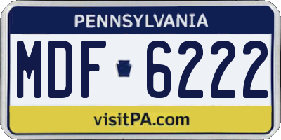 PA license plate MDF6222