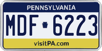 PA license plate MDF6223