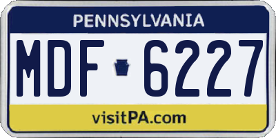 PA license plate MDF6227