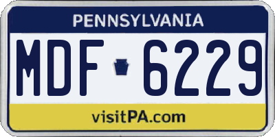 PA license plate MDF6229