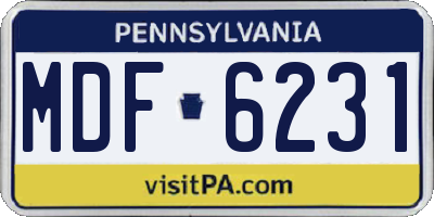 PA license plate MDF6231