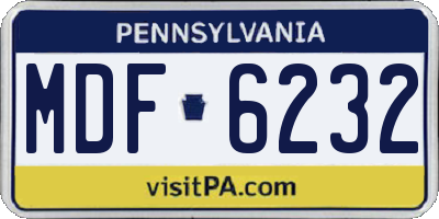 PA license plate MDF6232