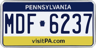 PA license plate MDF6237