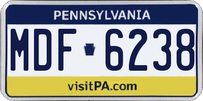 PA license plate MDF6238
