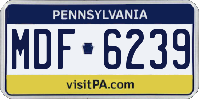 PA license plate MDF6239