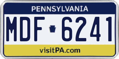 PA license plate MDF6241