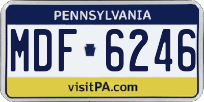 PA license plate MDF6246
