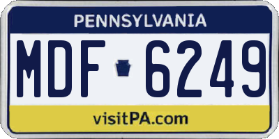 PA license plate MDF6249