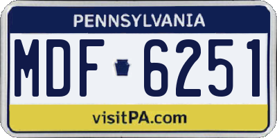 PA license plate MDF6251