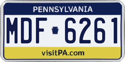 PA license plate MDF6261